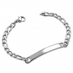 Dámsky oceľový náramok s doštičkou, dĺžka 14 cm