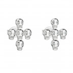 Strieborné náušnice s lebkami