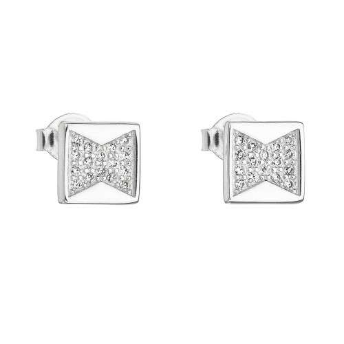 Strieborné náušnice s čírymi zirkónmi