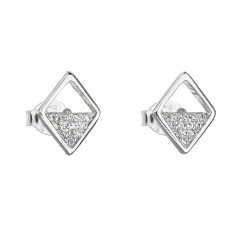 Strieborné náušnice kosoštvorca