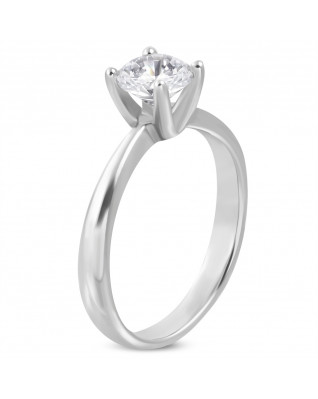 Oceľový prsteň so zirkónom