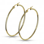 Pozlátené oceľové náušnice - kruhy 50 mm