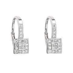 Strieborné náušnice štvorčeky so zirkónmi