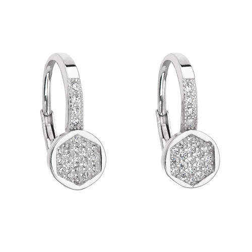 Strieborné dámske náušnice s čírymi zirkónmi