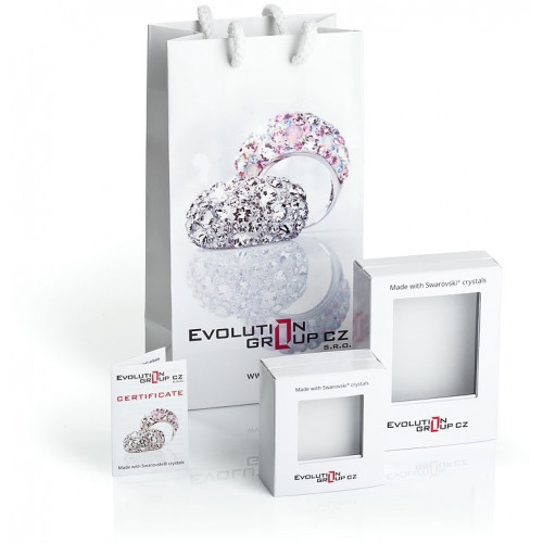 Dievčenské strieborné náušnice srdiečka s kryštálmi Crystals from Swarovski®, ROSE AB