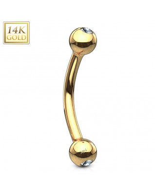 Zlatý piercing do obočia, Au 585/1000