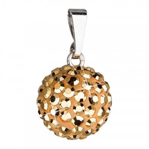 Strieborný prívesok s gulička Crystals from Swarovski® Gold