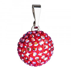 Strieborný prívesok s gulička Crystals from Swarovski® Siam AB