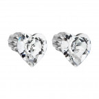 Strieborné náušnice srdiečka Crystals from Swarovski® Crystal