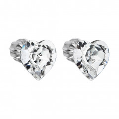 Strieborné náušnice srdiečka Crystals from Swarovski® Crystal