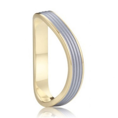 AN1014 Pánsky snubný oceľový prsteň vlnka
