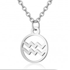 Oceľová retiazka s príveskom znamenia vodnár