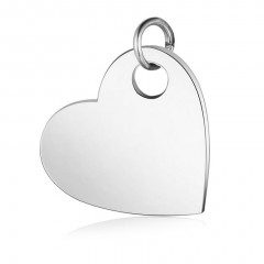 Malý oceľový prívesok s krúžkom - srdce