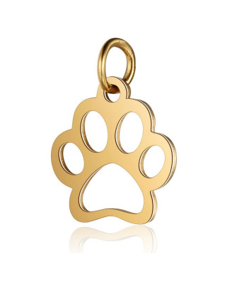 Malý pozlátený oceľový prívesok labka