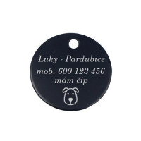 Hliníková psia známka okrúhla 25 mm
