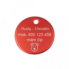 Hliníková psia známka okrúhla 25 mm