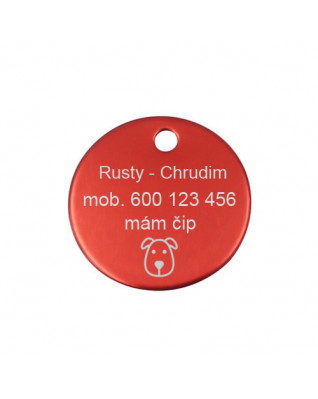 Hliníková psia známka okrúhla 25 mm