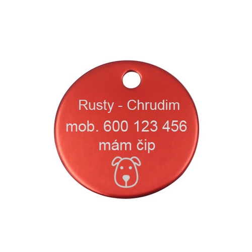 Hliníková psia známka okrúhla 25 mm