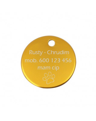 Hliníková psia známka okrúhla 25 mm