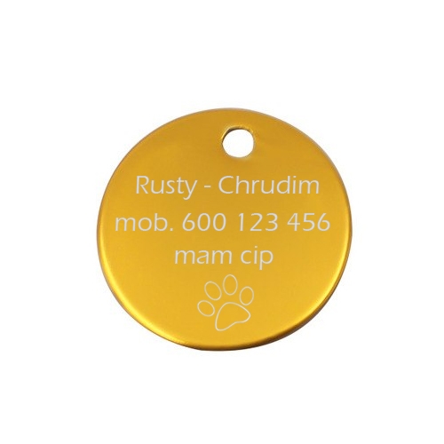 Hliníková psia známka okrúhla 25 mm