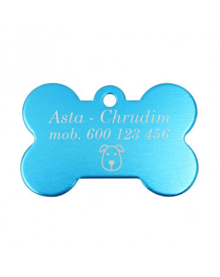 Hliníková psia známka kosť