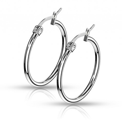 Oceľové náušnice - kruhy 25 mm