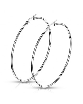 Oceľové náušnice - kruhy 65 mm