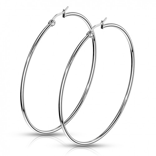 Oceľové náušnice - kruhy 65 mm