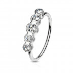 Piercing do nosa krúžok so zirkónmi