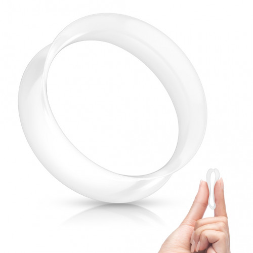 Silikónový tunel do ucha tenkostenný - biely