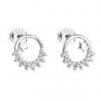 Strieborné náušnice krúžky s kamienkami