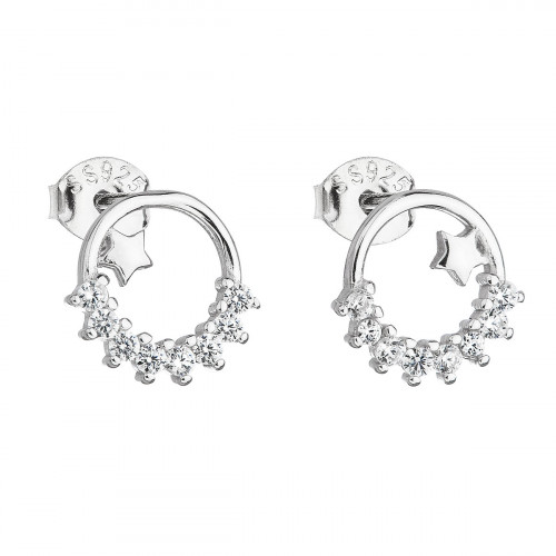 Strieborné náušnice krúžky s kamienkami