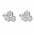 Strieborné náušnice kvety so zirkónmi