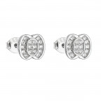 Strieborné náušnice kôstky so zirkónmi