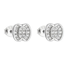 Strieborné náušnice kôstky so zirkónmi