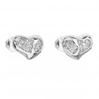 Strieborné náušnice srdiečka so zirkónmi