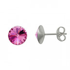 Oceľové náušnice Crystals from Swarovski ® 6mm, ROSE