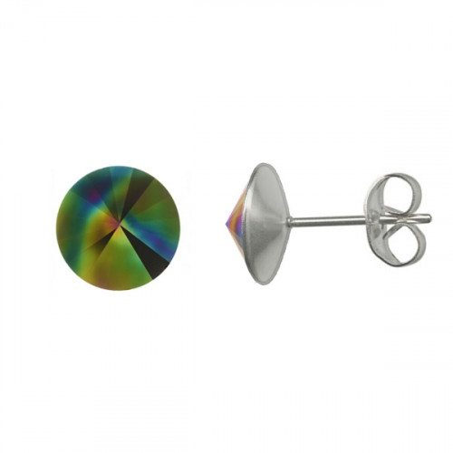 Oceľové náušnice Crystals from Swarovski ® 6mm, RAINBOW