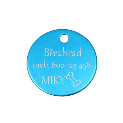 Hliníková psia známka okrúhla 30 mm