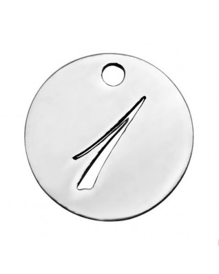 Drobný okrúhly oceľový prívesok - číslica