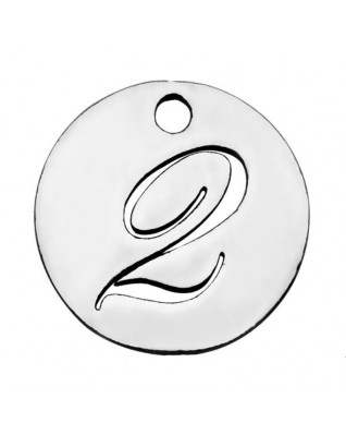 Drobný okrúhly oceľový prívesok - číslica
