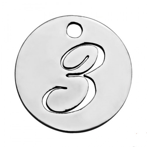 Drobný okrúhly oceľový prívesok - číslica