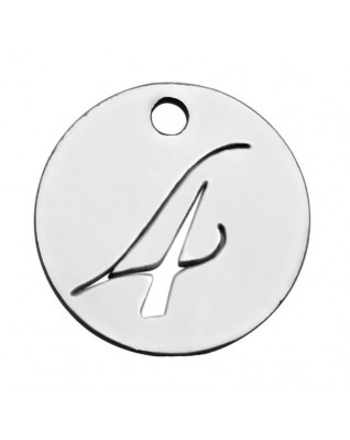 Drobný okrúhly oceľový prívesok - číslica