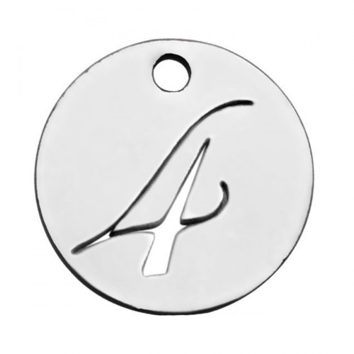 Drobný okrúhly oceľový prívesok - číslica