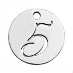 Drobný okrúhly oceľový prívesok - číslica