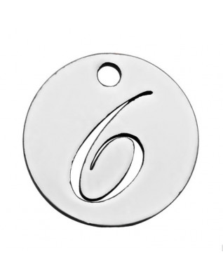 Drobný okrúhly oceľový prívesok - číslica