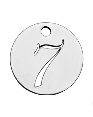 Drobný okrúhly oceľový prívesok - číslica