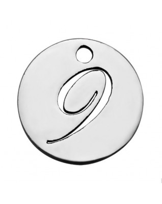 Drobný okrúhly oceľový prívesok - číslica