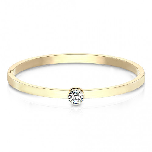 Otvárací oceľový náramok s kamienkom