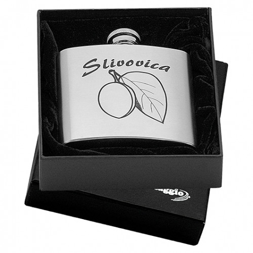 Oceľová vrecková fľaša - ploskačka 180ml v darčekovom balení